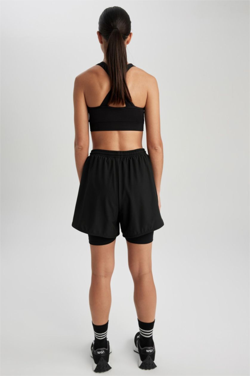 WOMAN Black DeFactoFit Sports Woven Shorts