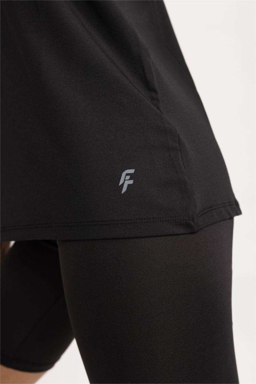 FEMME Noir Débardeur de sport à Col rond