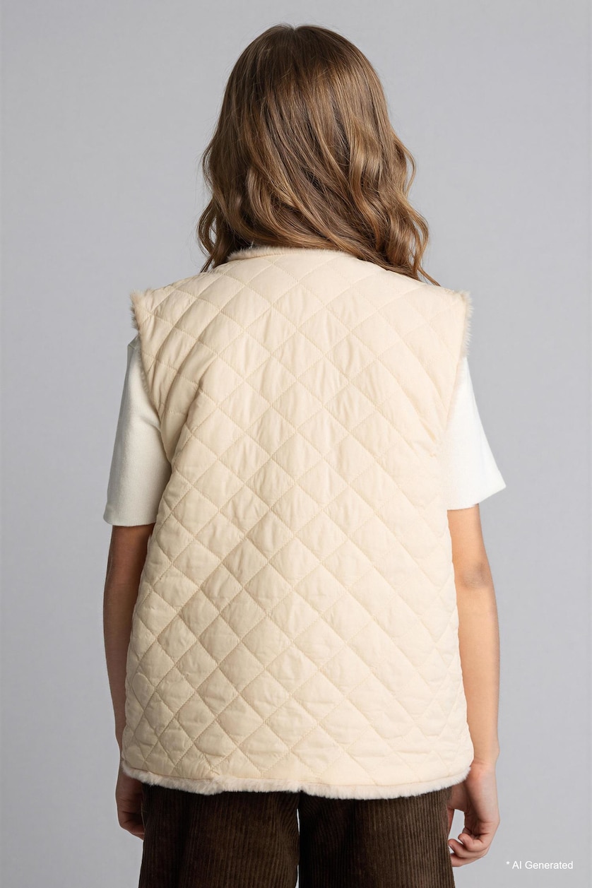 VAJZA & ADOLESHENTE Vison Girl Reversible Plush Vest
