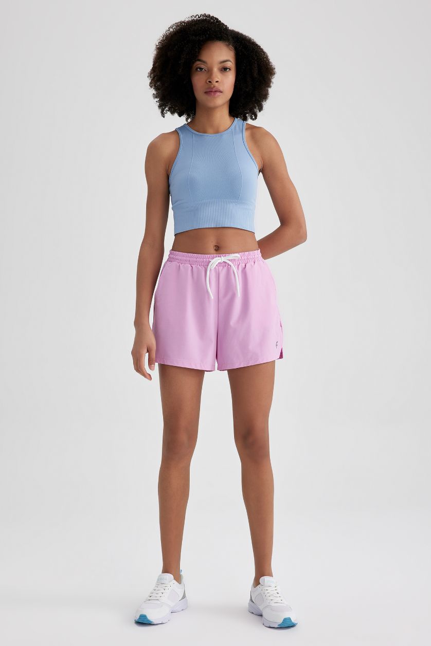 WOMAN Pink Standard Fit Sports Woven Shorts