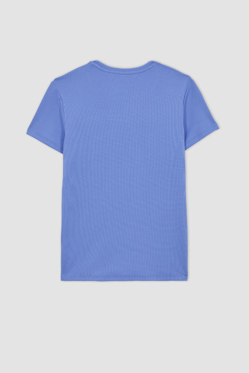 FEMME Violet T-Shirt à manches courtes Coupe Standard col rond