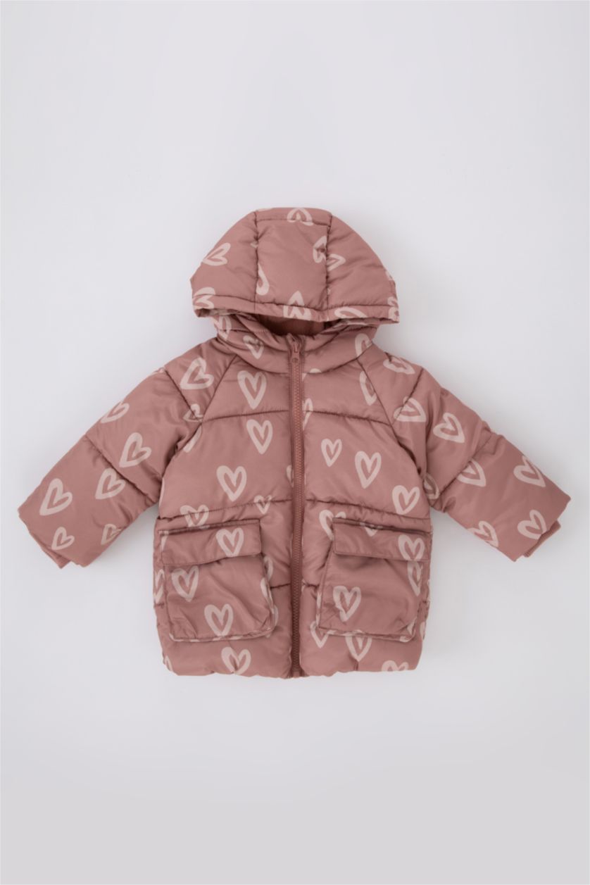 ДІВЧИНКА Темно розовий Куртка стандартного крою серце Мікро для малюків дівчаток