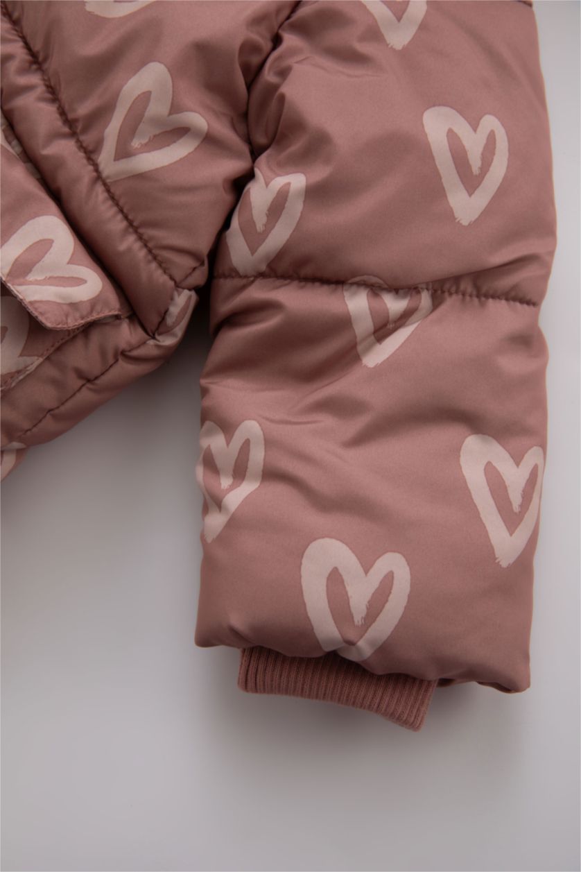 ДІВЧИНКА Темно розовий Куртка стандартного крою серце Мікро для малюків дівчаток
