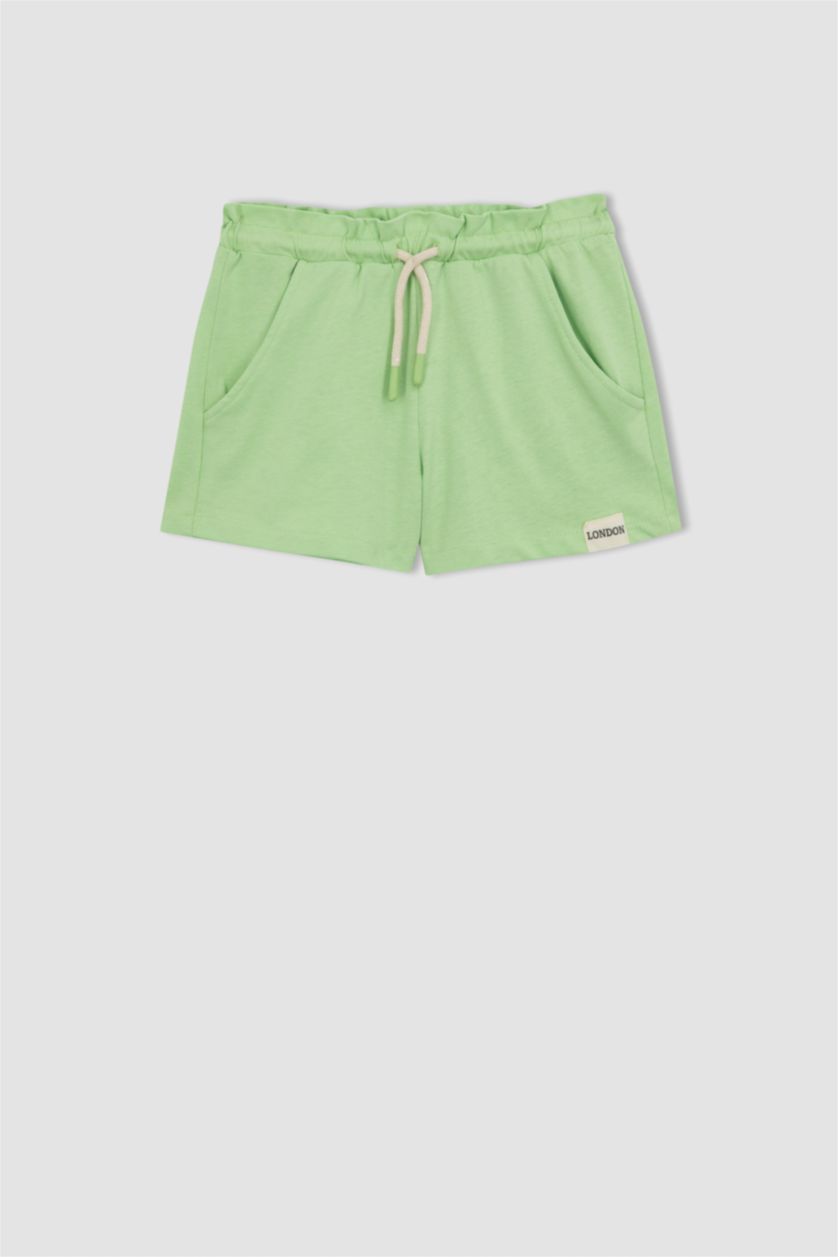 Girls & Teens Light Green Girl Combed Cotton Shorts