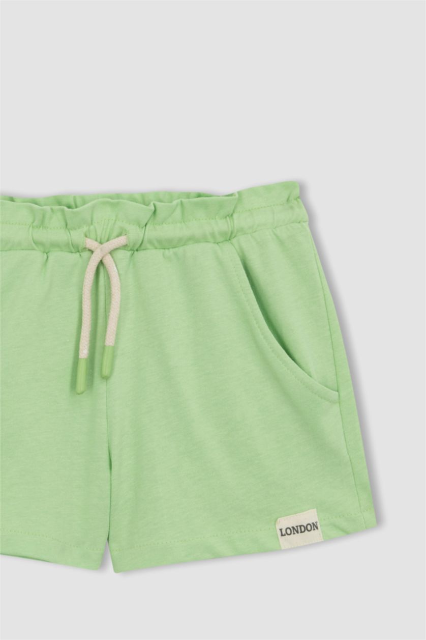 Girls & Teens Light Green Girl Combed Cotton Shorts