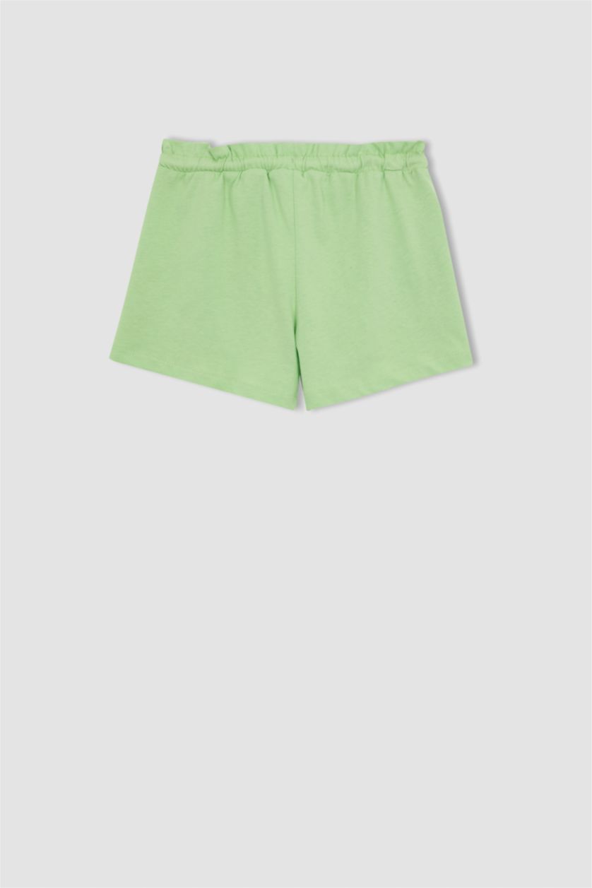 Girls & Teens Light Green Girl Combed Cotton Shorts