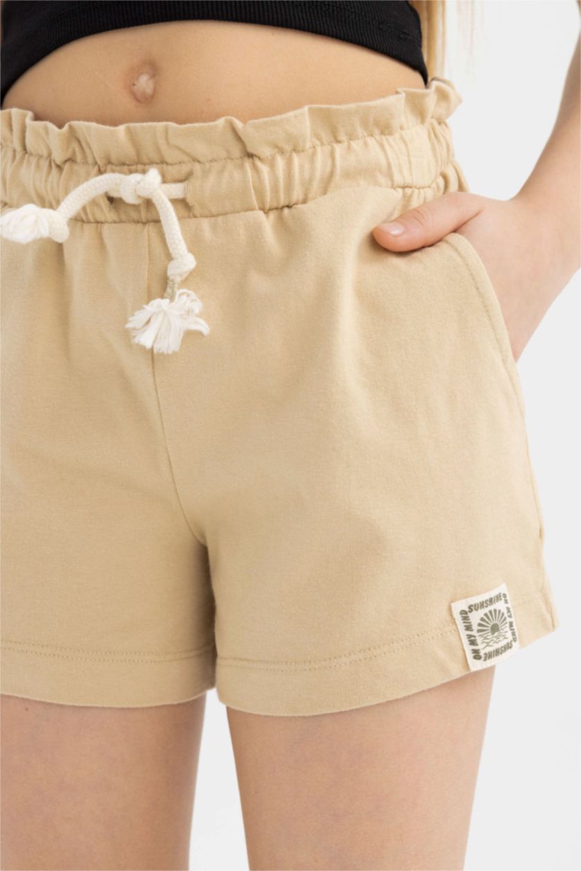 Kız Çocuk - Genç Kız Kum Beli Bağcıklı Şort Kız Çocuk