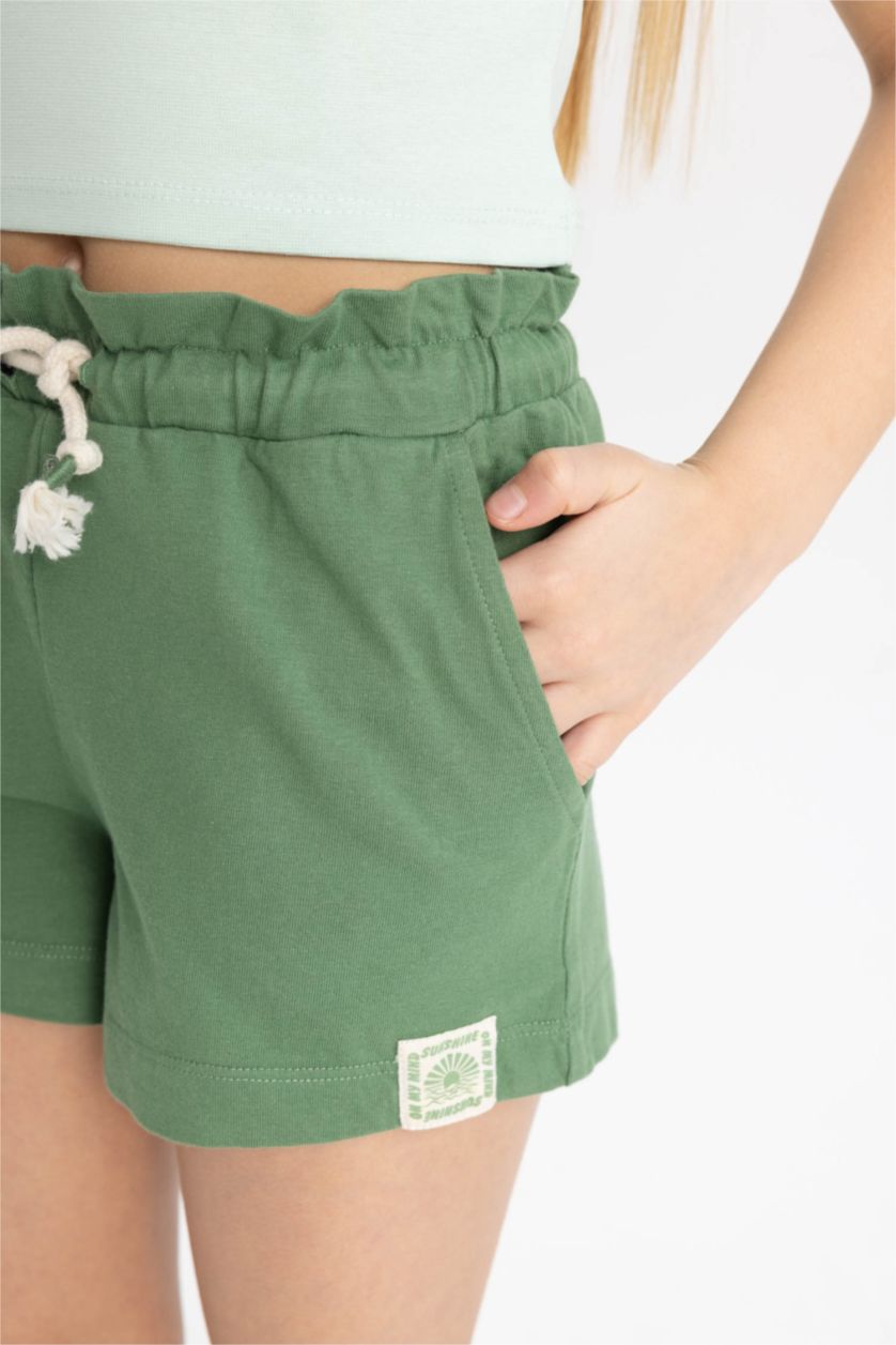 FILLES Vert Short En Coton Peigné Pour Fille