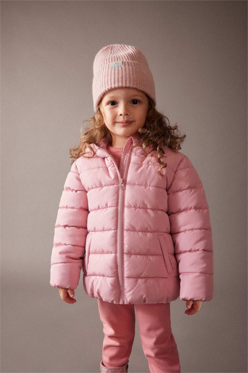 BABY GIRL Rose Girl Water Repellent Hooded Puffer Jacket