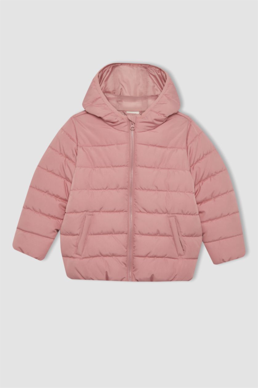 BABY GIRL Rose Girl Water Repellent Hooded Puffer Jacket