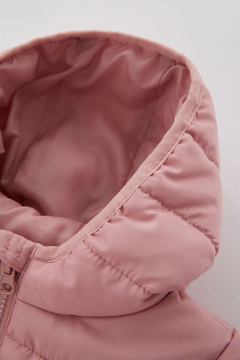 BABY GIRL Rose Girl Water Repellent Hooded Puffer Jacket