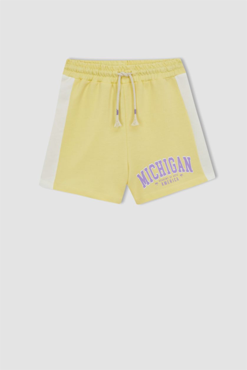 Kız Çocuk - Genç Kız Sarı Kız Çocuk Baskılı Şort