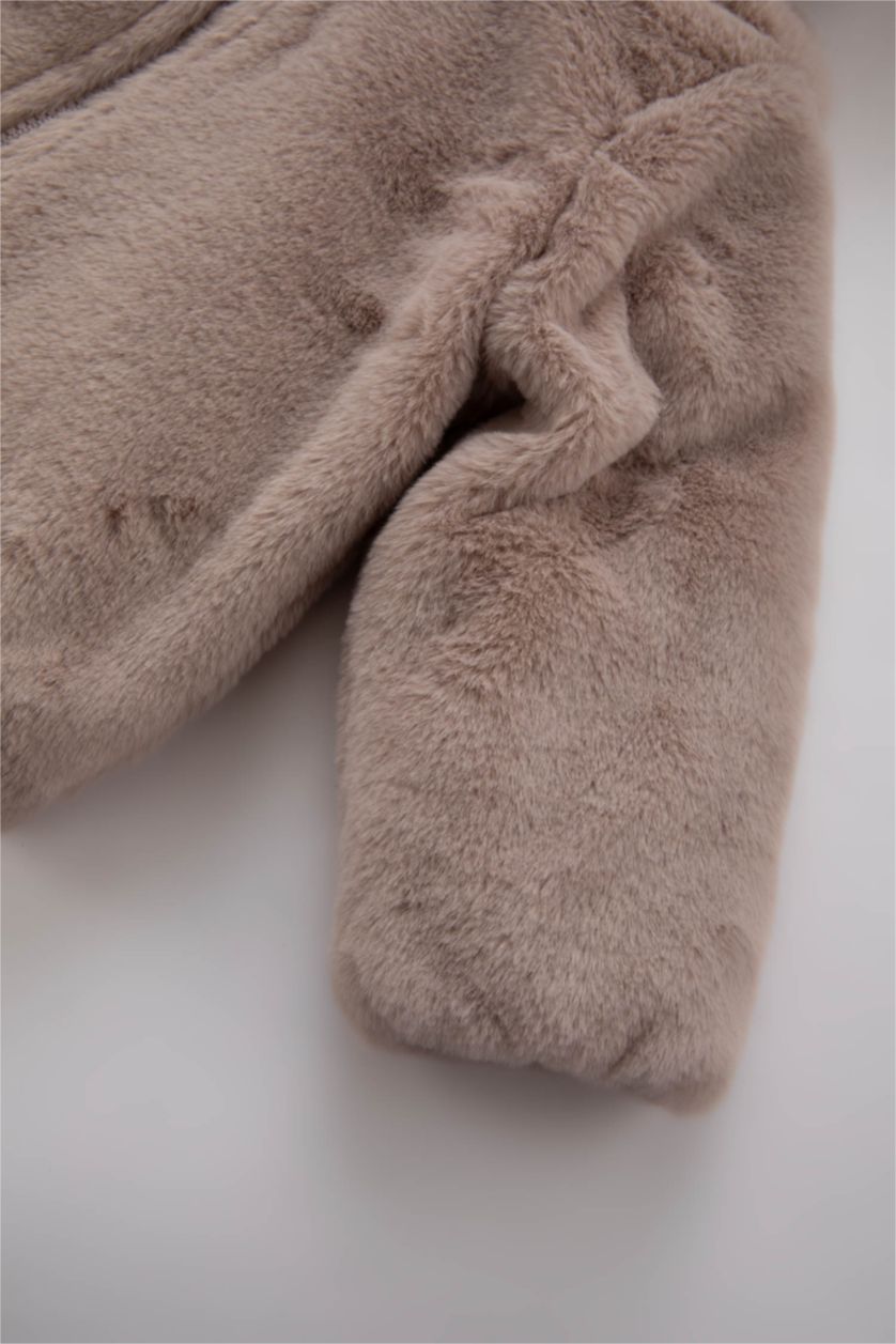 طفلة صغيرة زهري جاكيت قطيفة بيبي بناتي بكابيشون