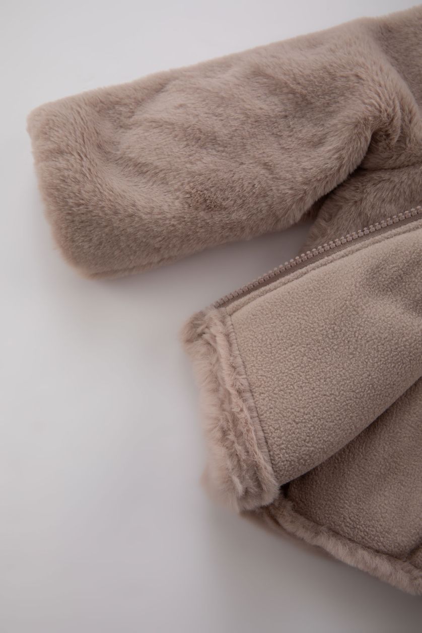 طفلة صغيرة زهري جاكيت قطيفة بيبي بناتي بكابيشون