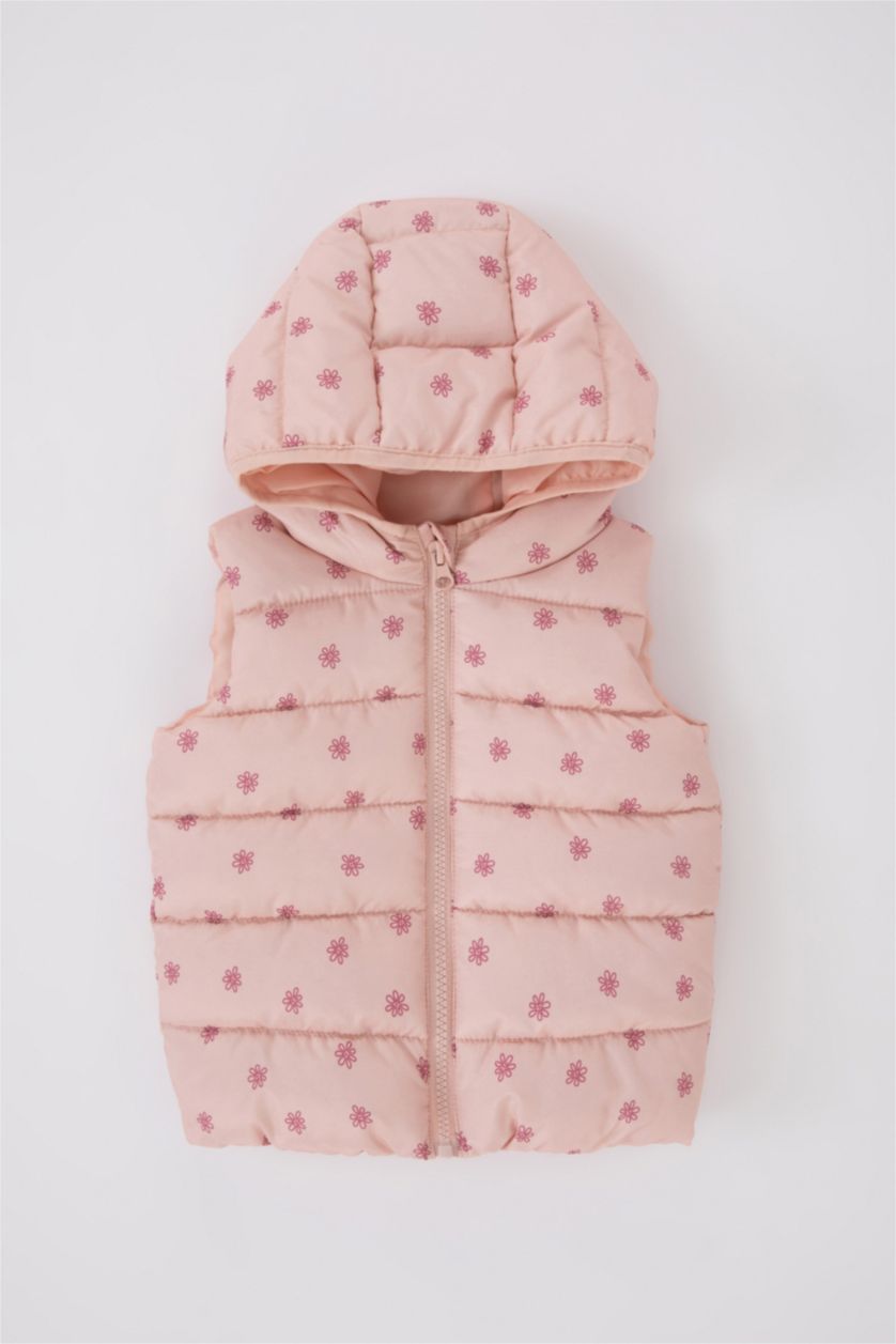 ДІВЧИНКА Світло рожевий Жилет стандартного крою квітковий Мікро для малюків дівчаток