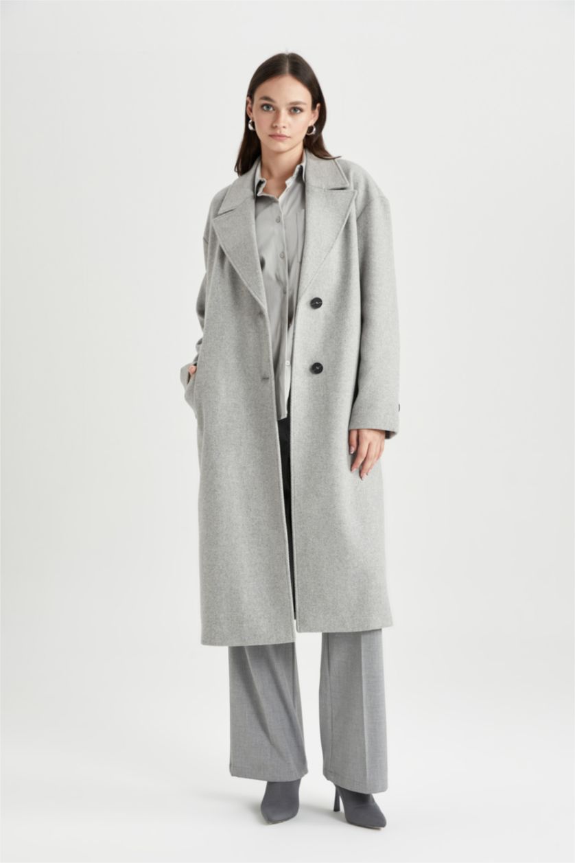 نساء رمادي كوت جوخ قصة مريحة مقاوم للماء