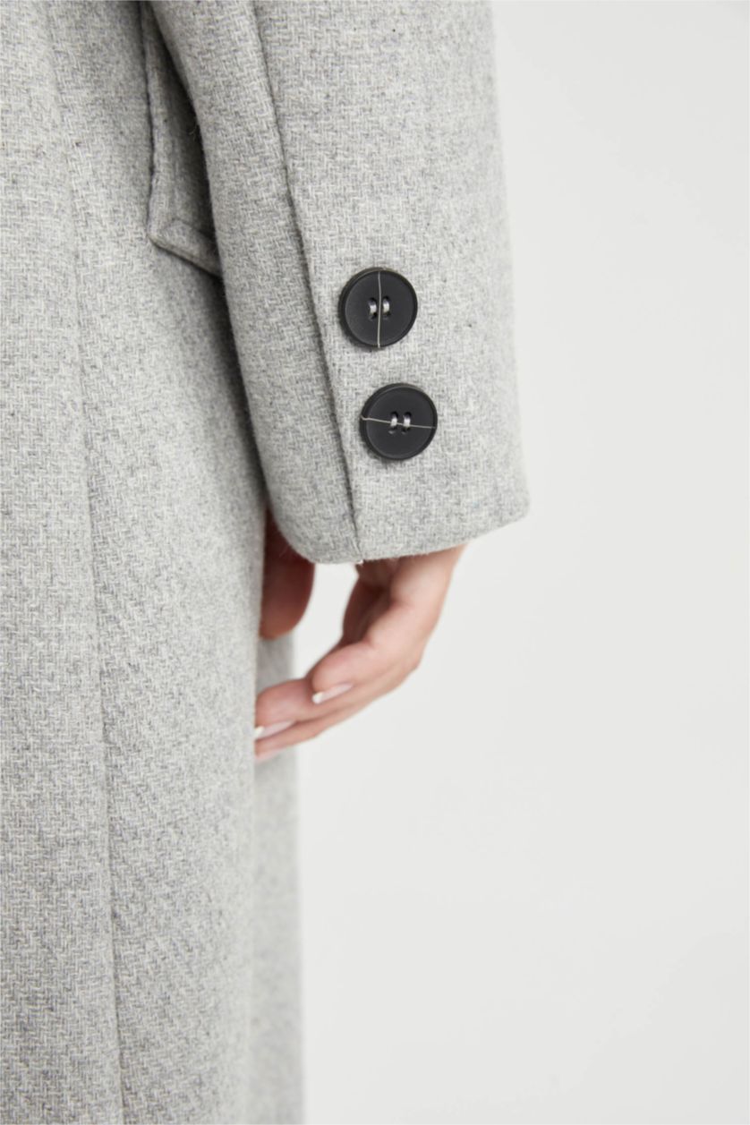 نساء رمادي كوت جوخ قصة مريحة مقاوم للماء