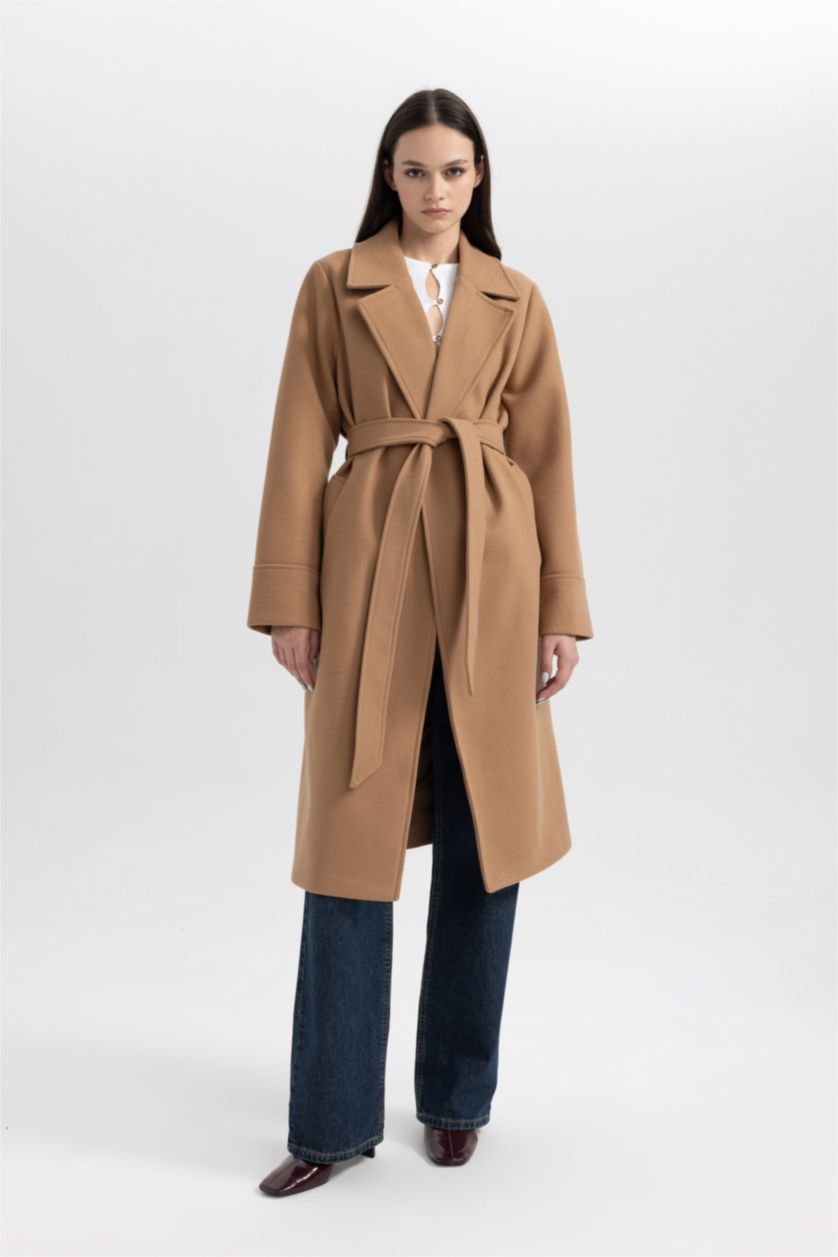 Женщины Верблюжья шерсть Кашемировое пальто водоотталкивающее