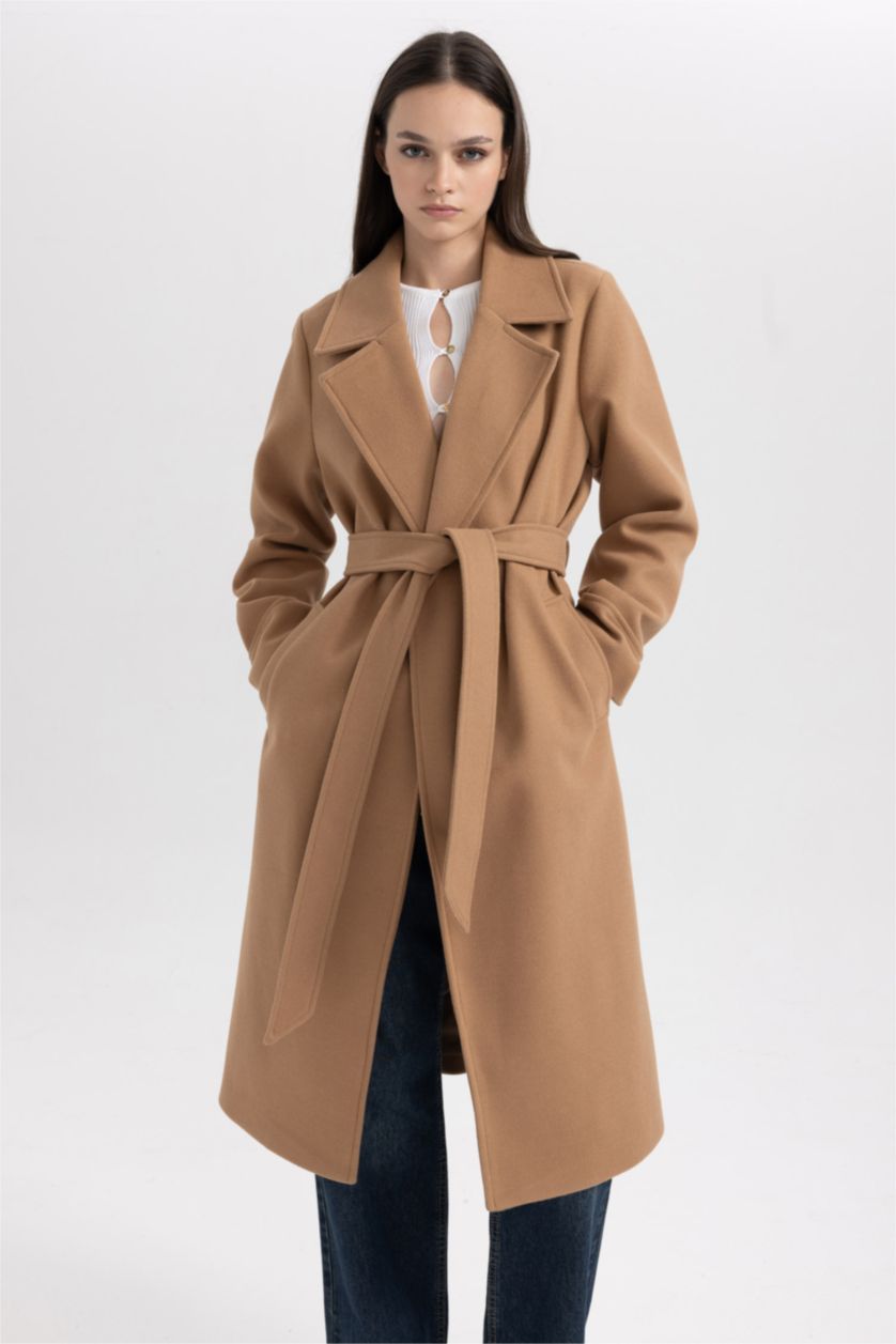 Женщины Верблюжья шерсть Кашемировое пальто водоотталкивающее