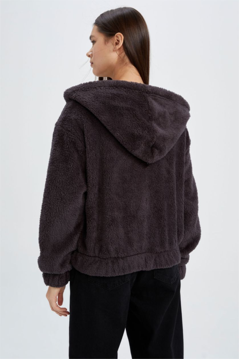 Kadın Antrasit Oversıze Welsoft Pelüş