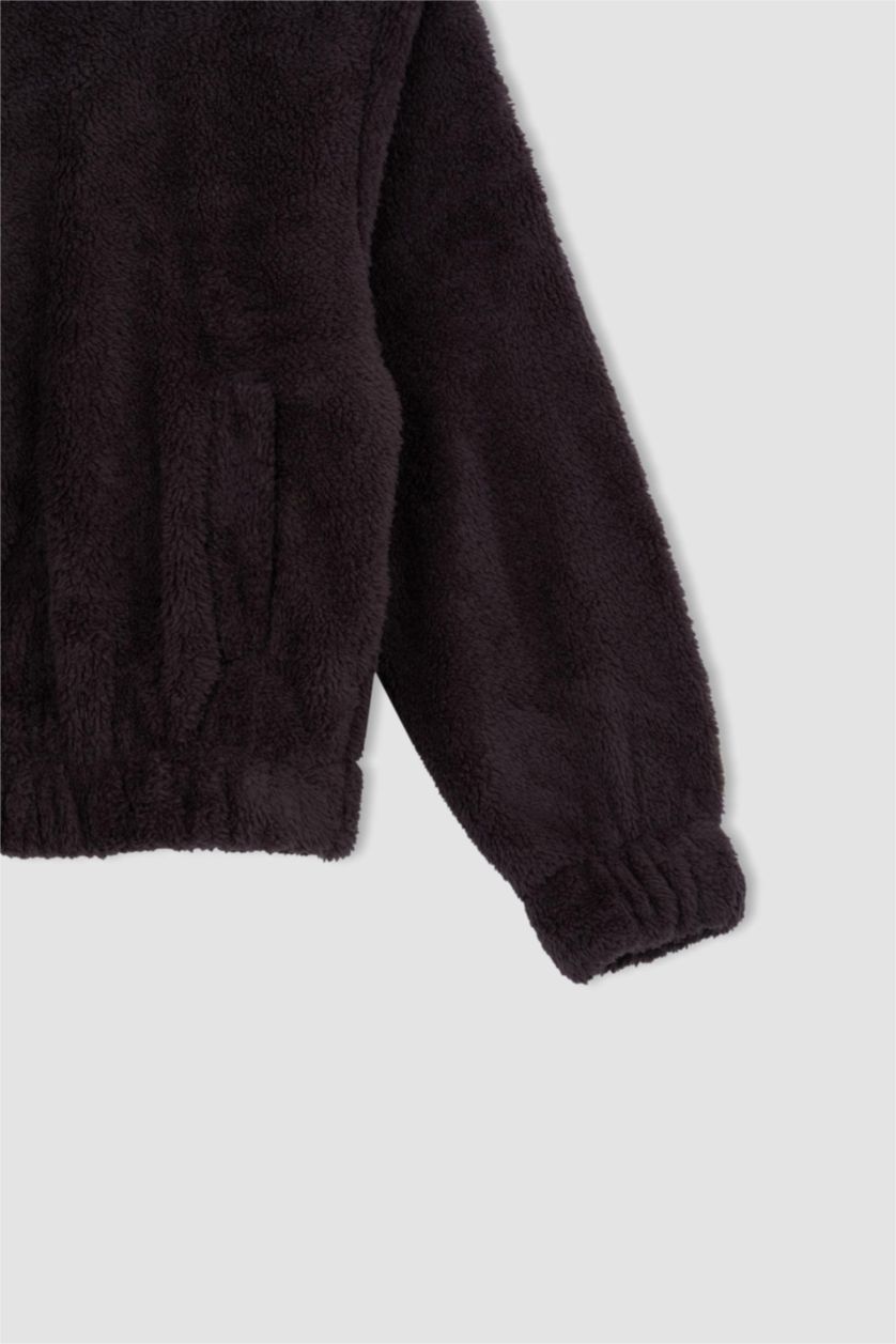 Kadın Antrasit Oversıze Welsoft Pelüş