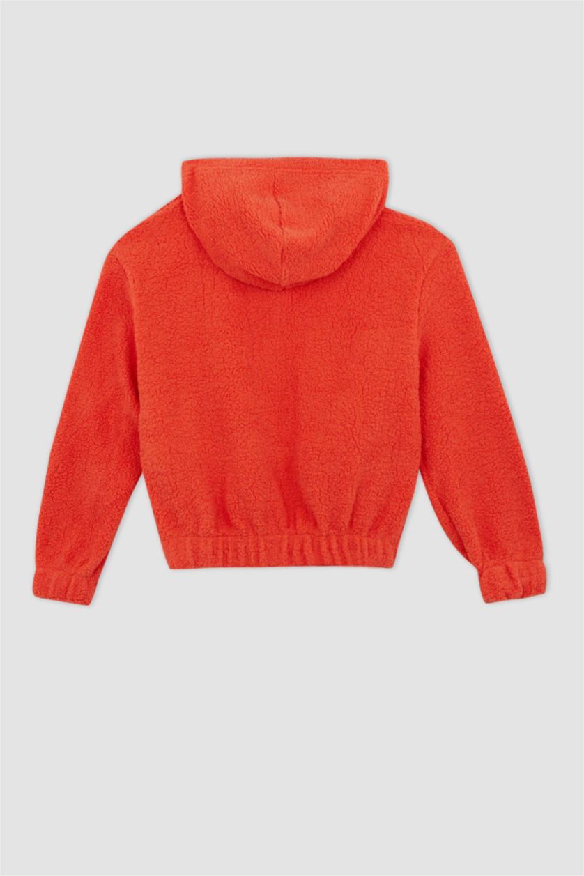 Woman Orange Oversize Fit Welsoft Plush Cardigan