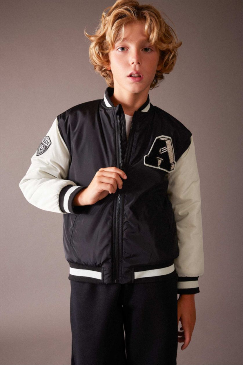 BOYS & TEENS Black جاكيت بامب