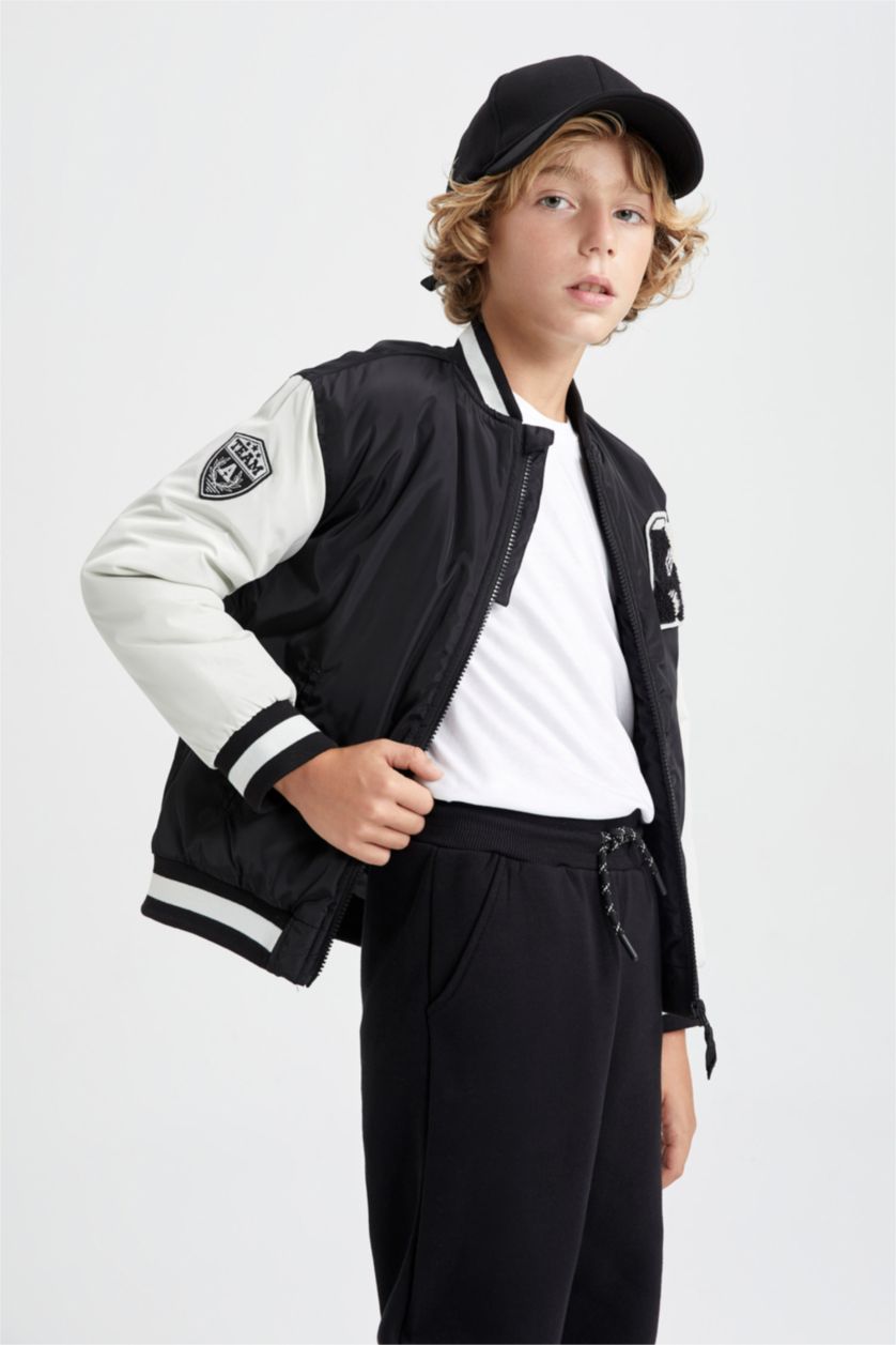 BOYS & TEENS Black جاكيت بامب