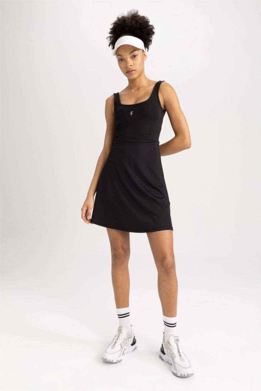 WOMAN Black Defacto Fit Standard Fit Dress