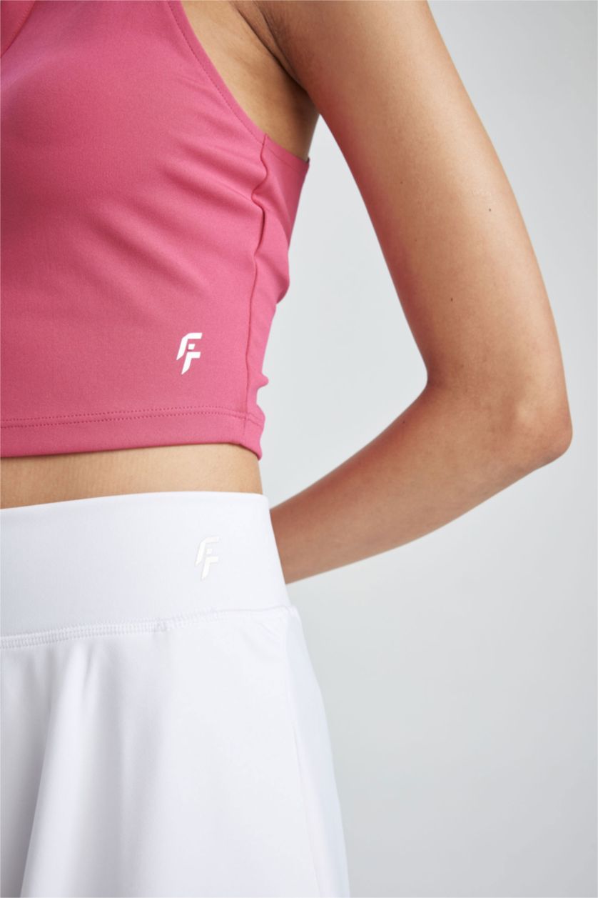 FEMME Rose Crop Top Coupe Slim Col Polo de Defacto Fit