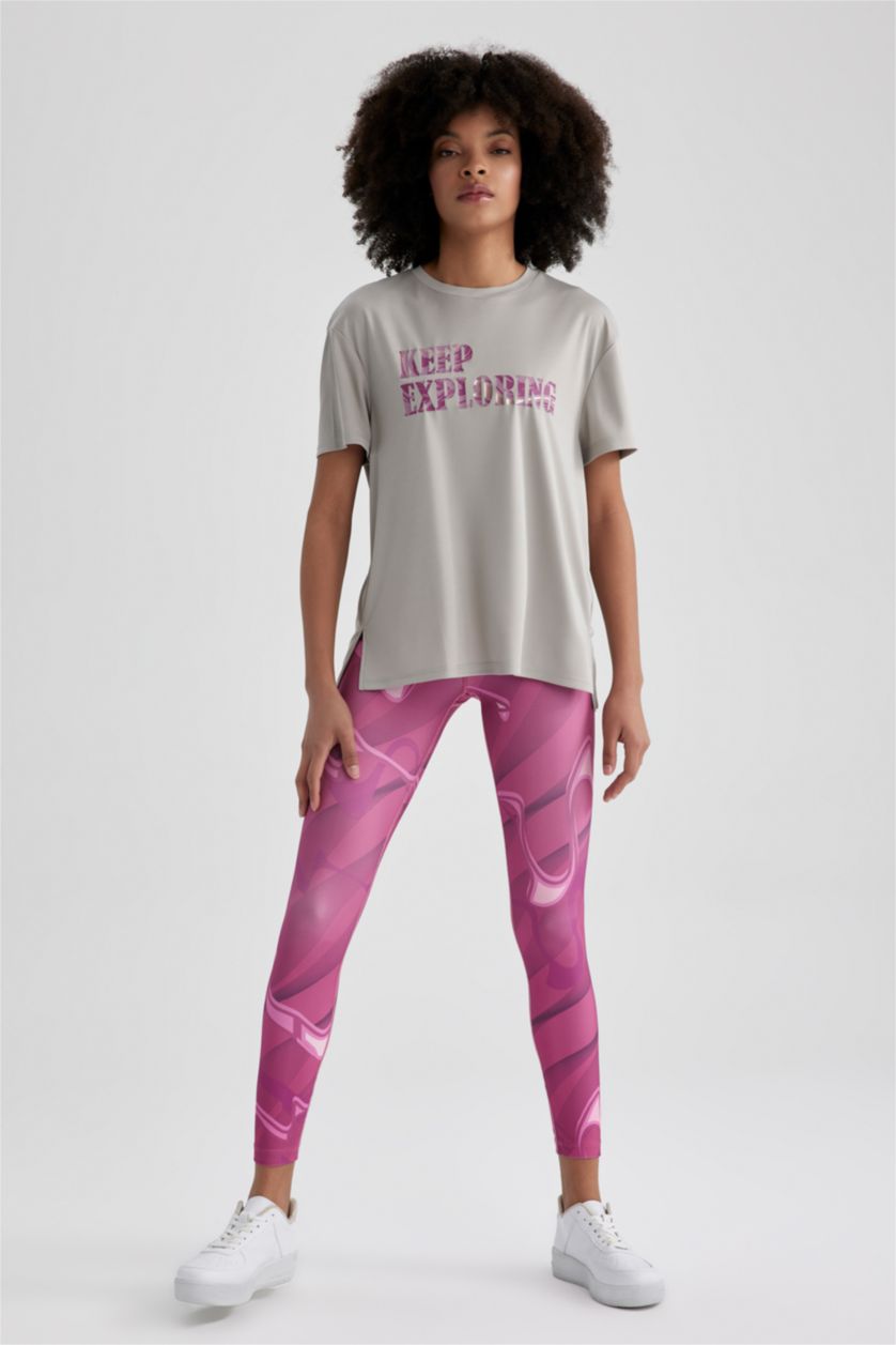 WOMAN Grey Loose Fit Crew Neck Slogan Short Sleeve T-Shirt