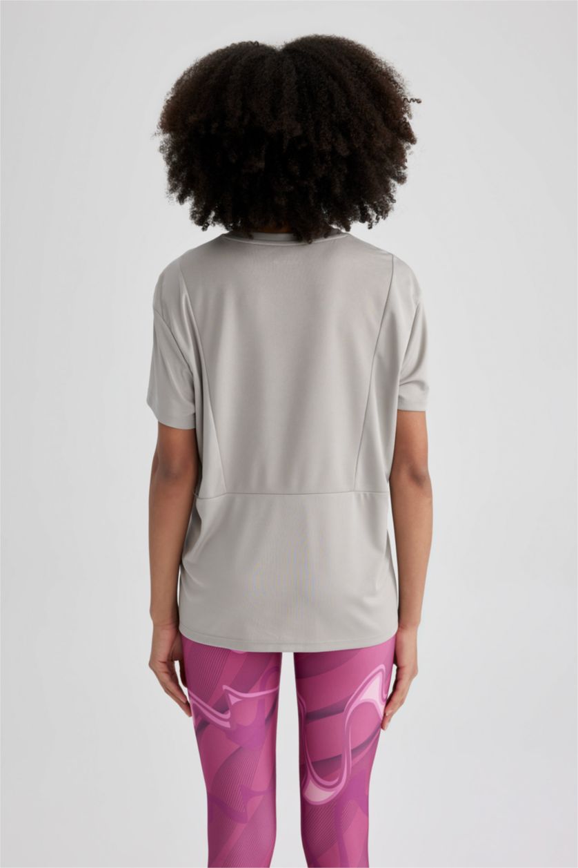 WOMAN Grey Loose Fit Crew Neck Slogan Short Sleeve T-Shirt