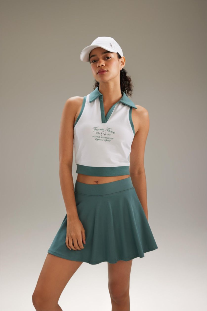 Woman Green DeFactoFit Standard Fit Mini Skirt