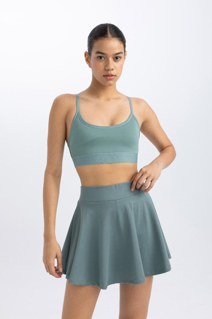 Woman Green DeFactoFit Standard Fit Mini Skirt