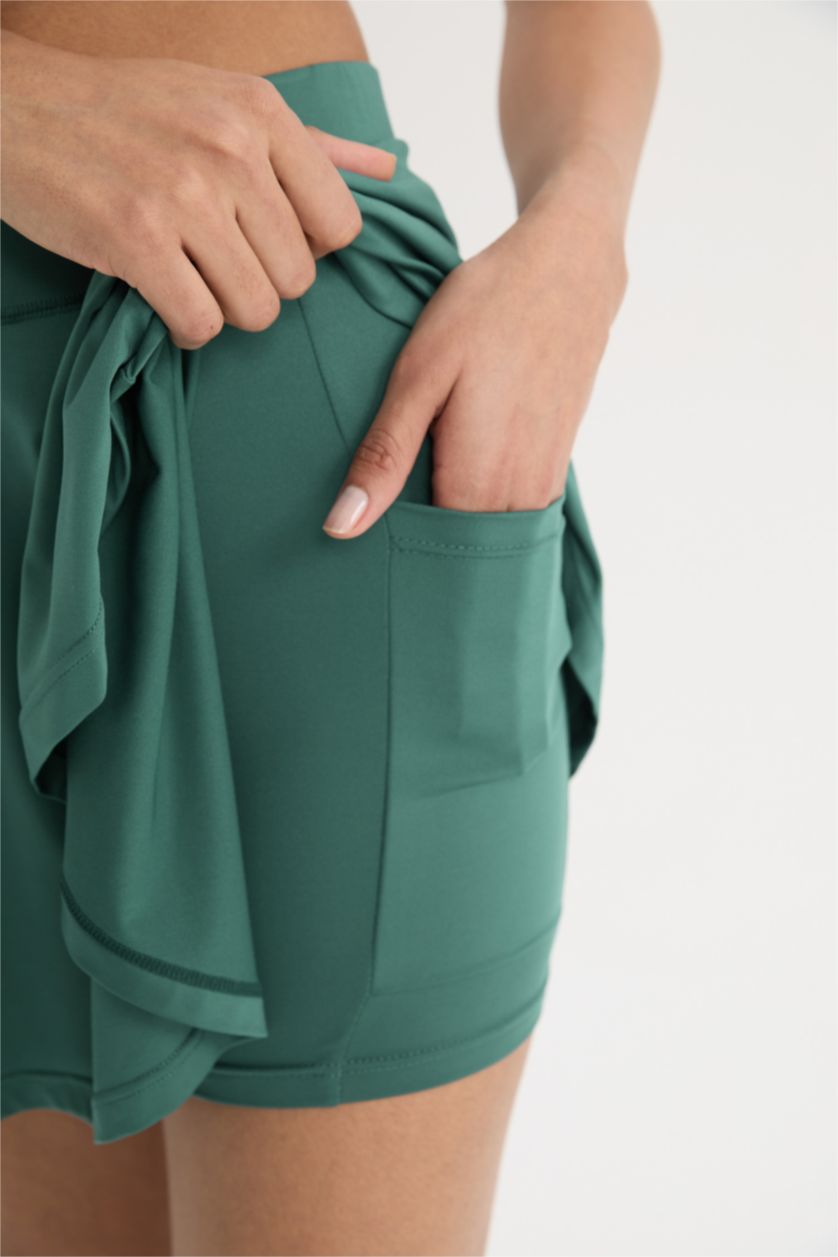 Женщины Зеленый DeFactoFit мини-юбка для тенниса со встроенными шортами