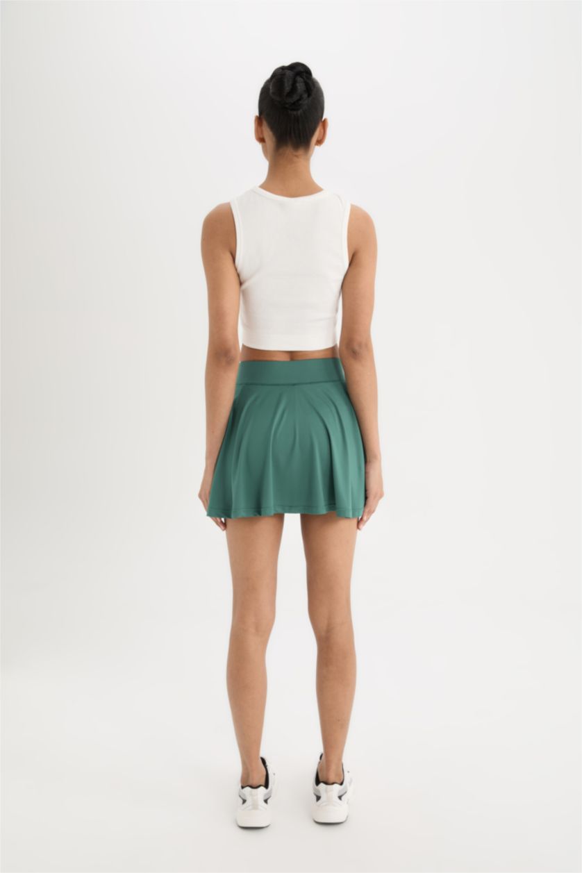 Женщины Зеленый DeFactoFit мини-юбка для тенниса со встроенными шортами