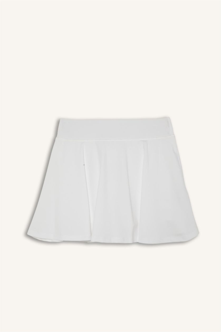 نساء اوف وايت Standard Fit Straight Waist White Mini Skirt