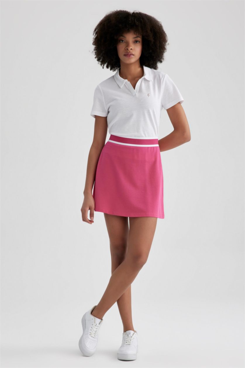WOMAN Dark Pink Mini Tennis Skirt