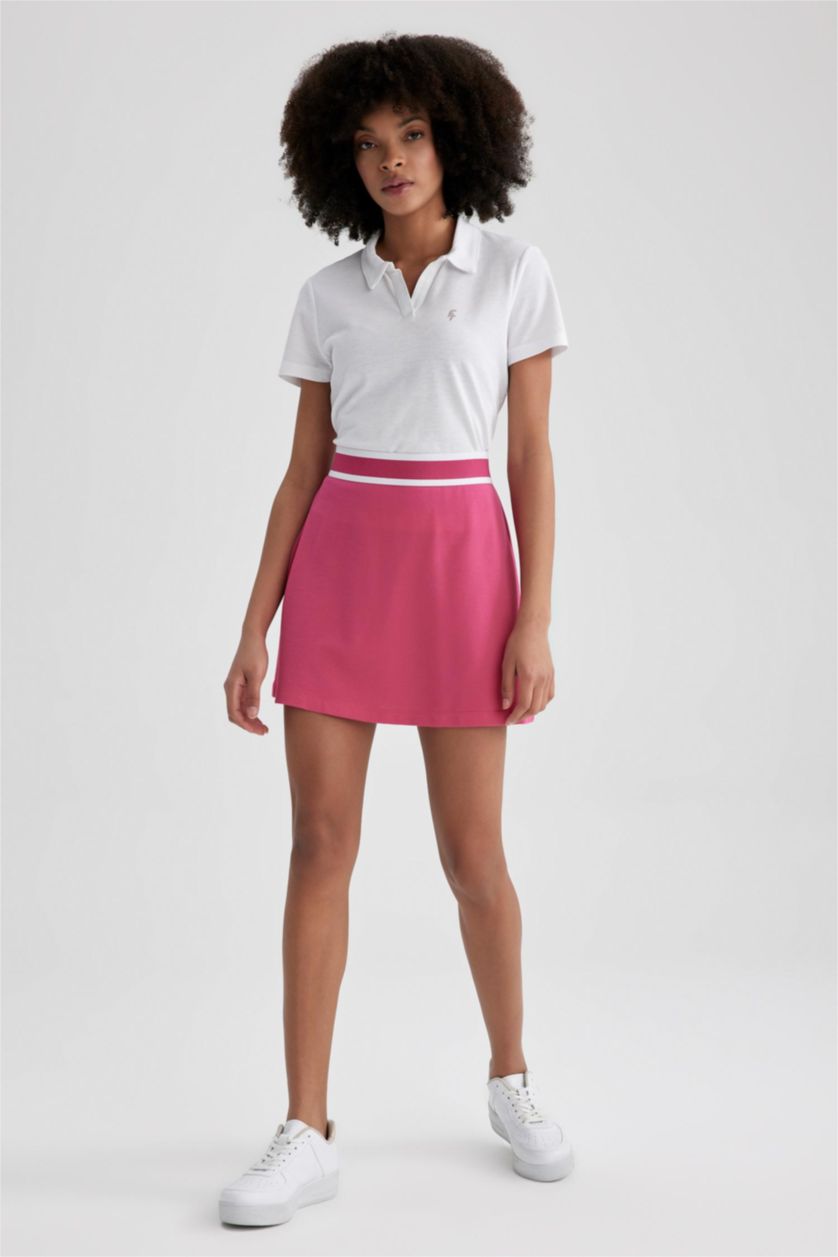 WOMAN Dark Pink Mini Tennis Skirt