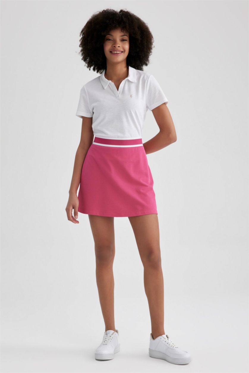 WOMAN Dark Pink Mini Tennis Skirt