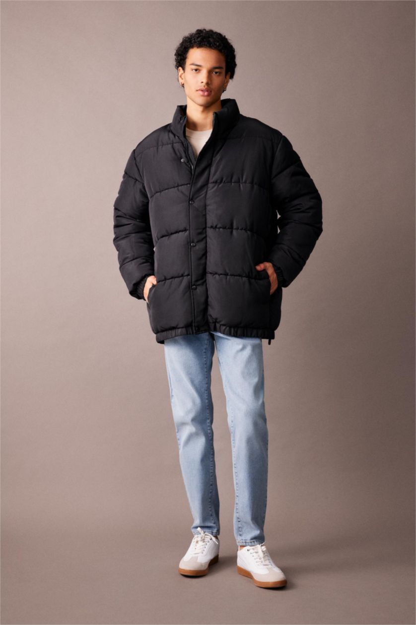 Erkek Siyah Fermuarlı Mont