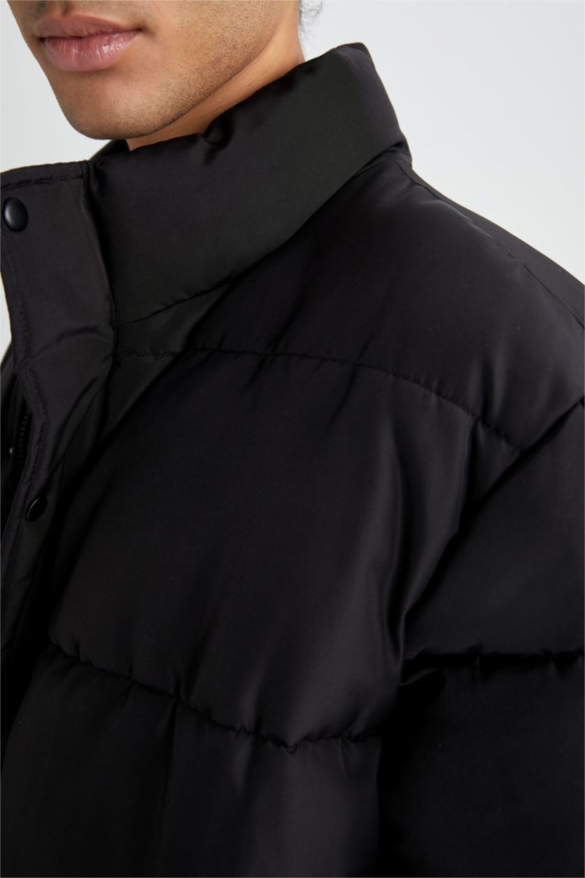 Erkek Siyah Fermuarlı Mont