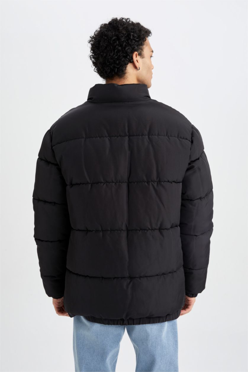 Erkek Siyah Fermuarlı Mont