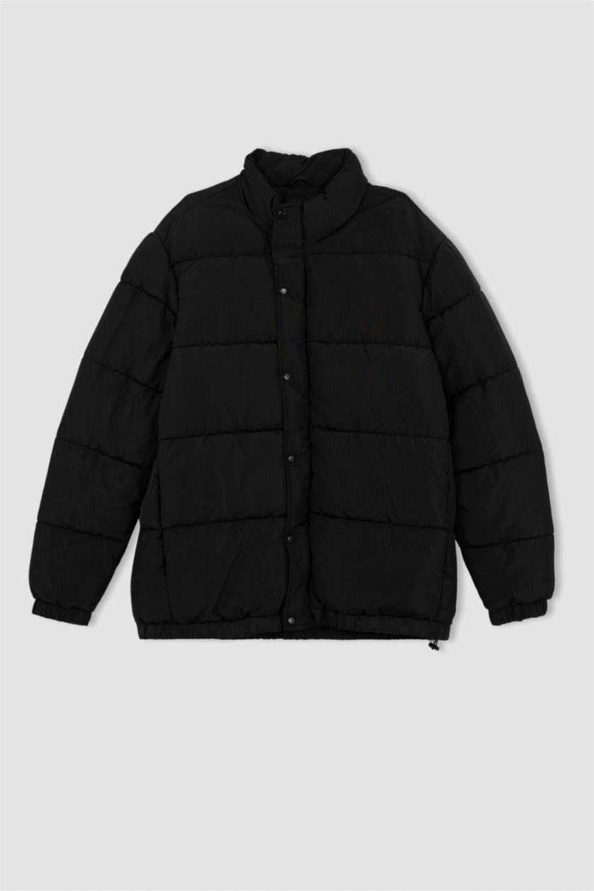 Erkek Siyah Fermuarlı Mont