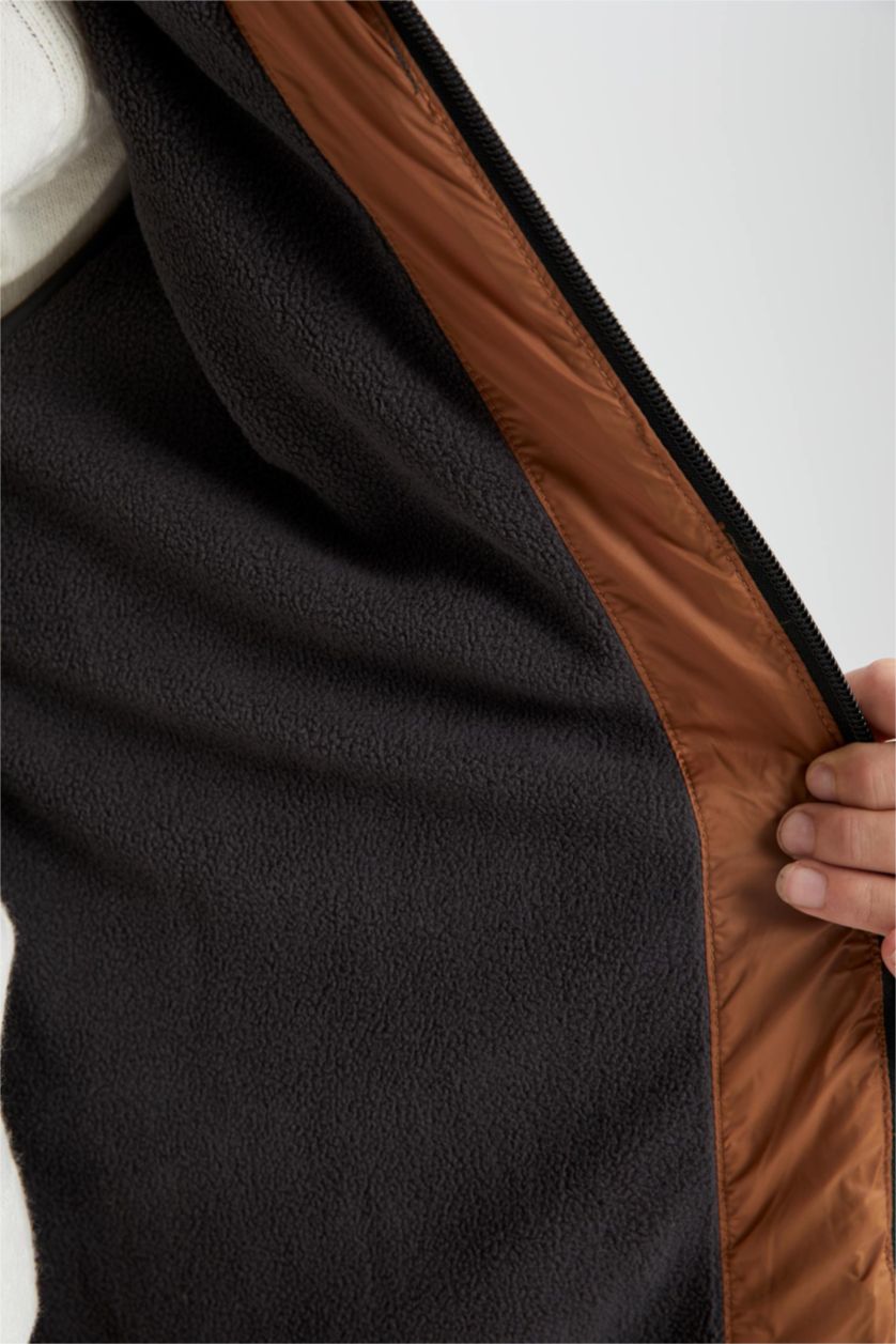 BOYS & TEENS Light Brown Boy Hooded Fleece Lined Puffer Jacket