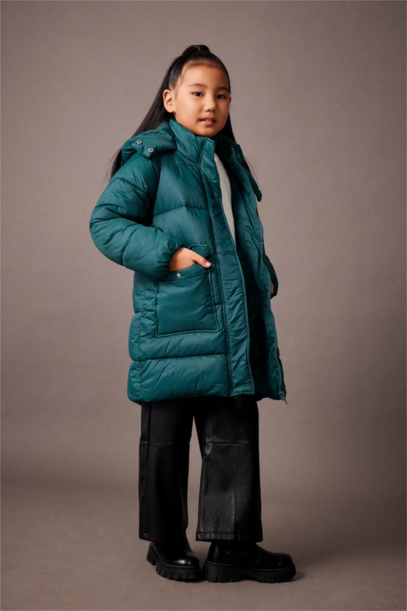 FILLES Vert Manteau à Capuche imperméable Pour Fille