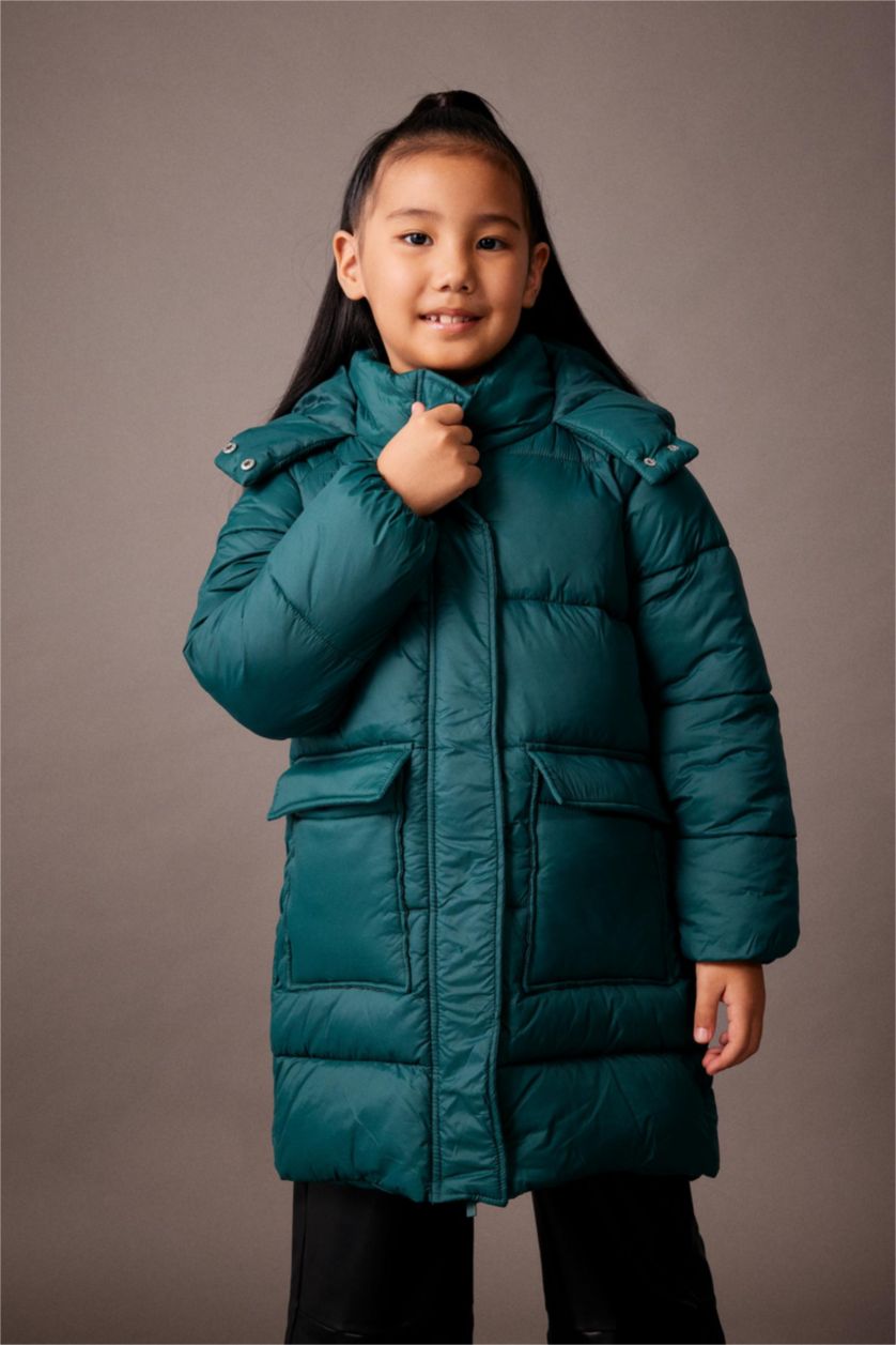 FILLES Vert Manteau à Capuche imperméable Pour Fille