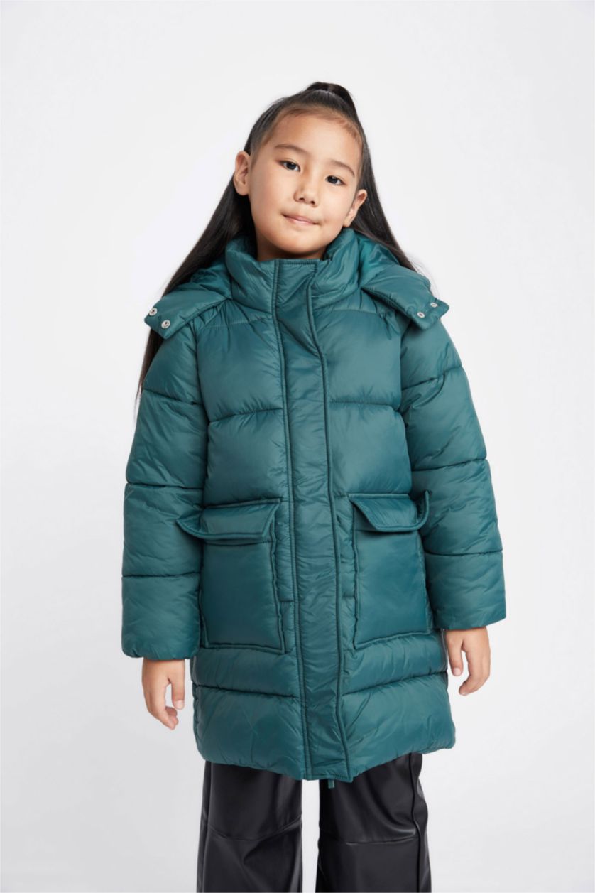 FILLES Vert Manteau à Capuche imperméable Pour Fille