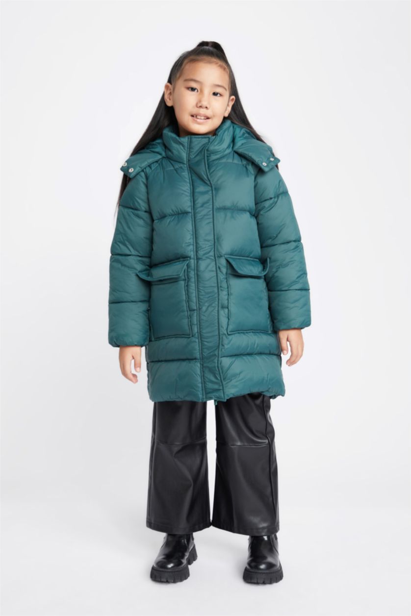 FILLES Vert Manteau à Capuche imperméable Pour Fille