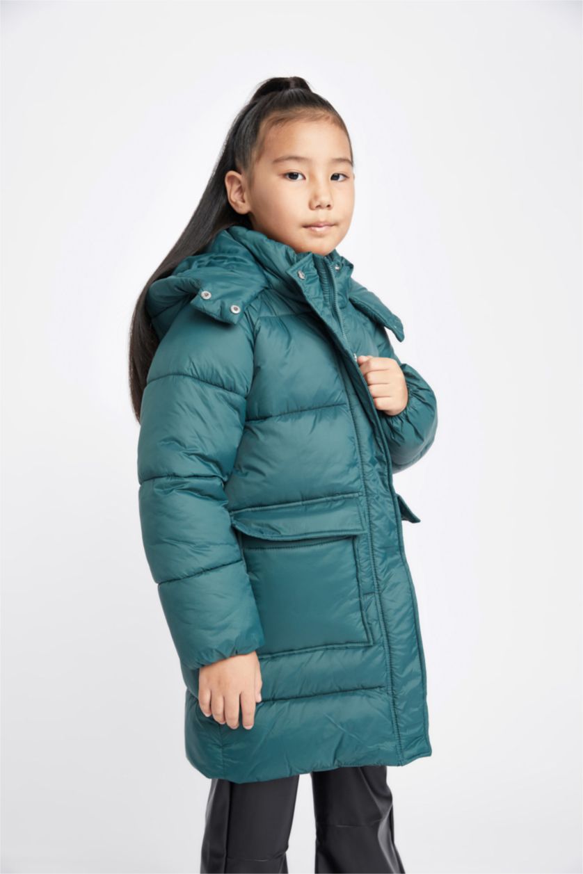FILLES Vert Manteau à Capuche imperméable Pour Fille